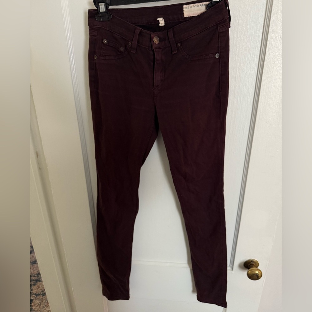 rag & bone Women's Rich Burgundy Skinny ‘Legging’